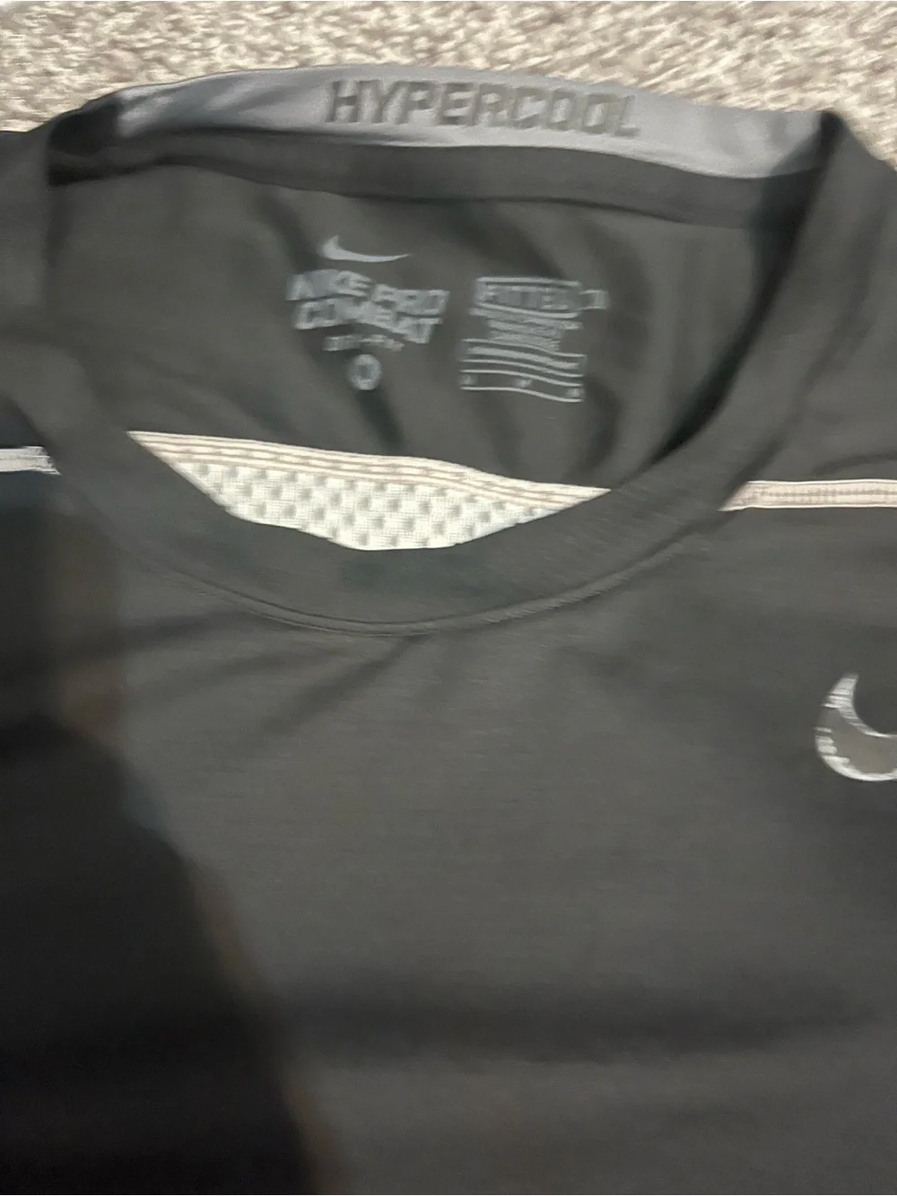 Nike Pro Combat Hypercool Black Athletic Tee with Contrast Trim